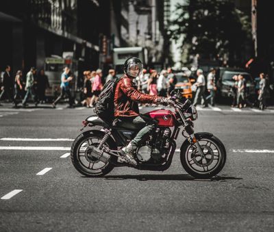 Rider in midtown manhattan durig work hours